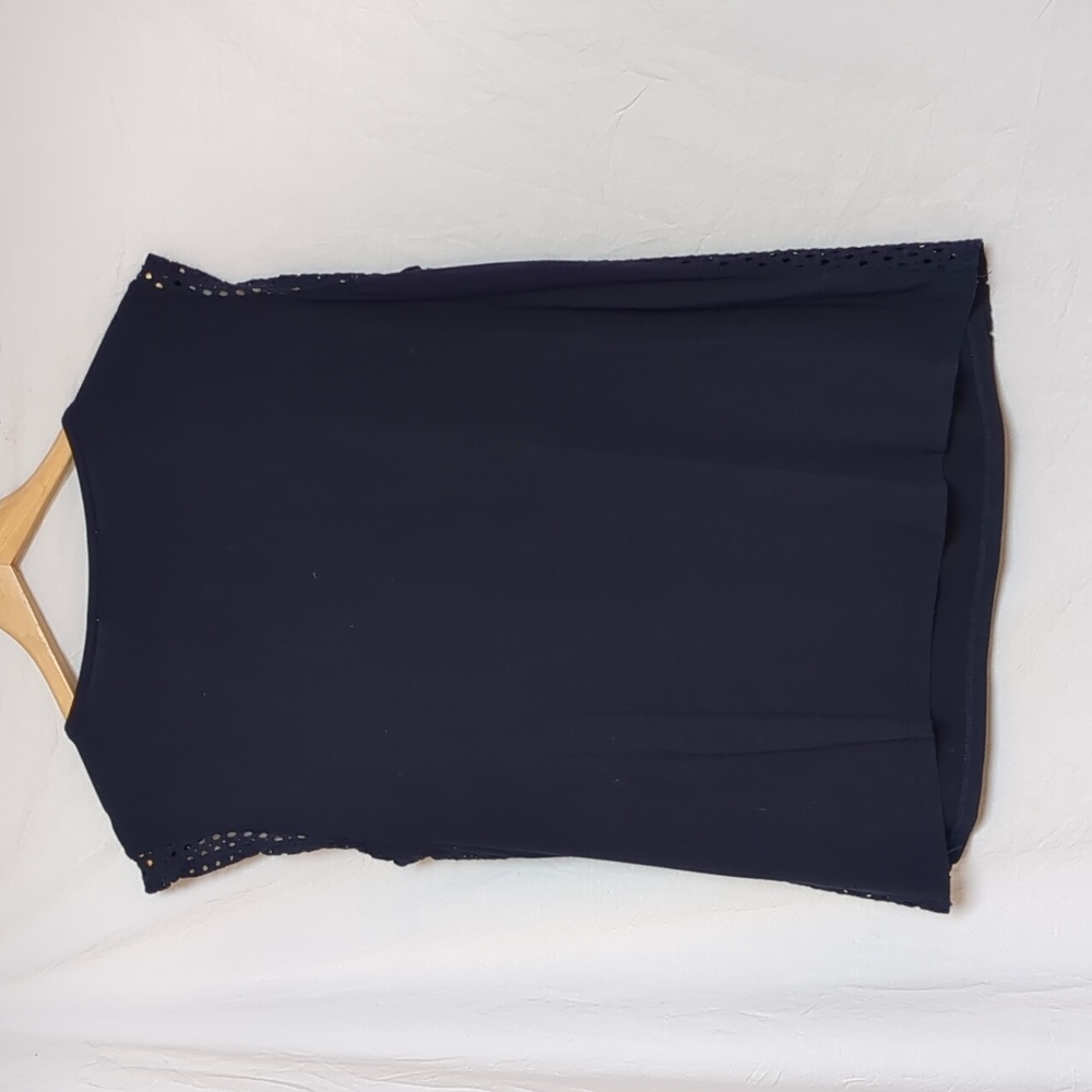 Dex top sleeveless Navy Blue Eyelet XL - Picture 7 of 8